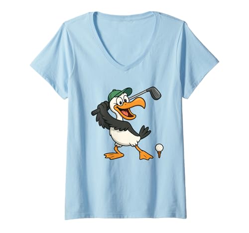 Damen Lustiger Golfer Albatross Vogel Golf Spieler Spiel Geschenk Männer Frauen T-Shirt mit V-Ausschnitt von Sarcastic Golf Lover Golfing Club Graphic Design