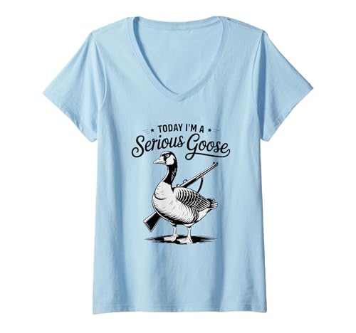 Damen Heute Bin ich eine ernste Gans T-Shirt mit V-Ausschnitt Damen Heute Bin ich eine ernste Gans T-Shirt mit V-Ausschnitt von Sarcastic Goose Lover