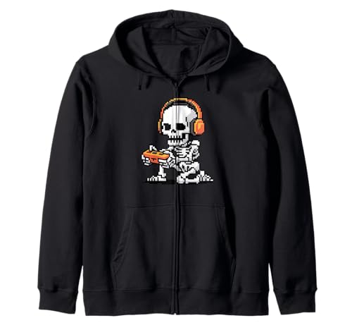 Lustiges Pixel Skelett Gamer Retro Gaming Humor Damen Herren Kapuzenjacke Lustiges Pixel Skelett Gamer Retro Gaming Humor Damen Herren Kapuzenjacke von Sarcastic Headphones Controller Arcade Geek Joke