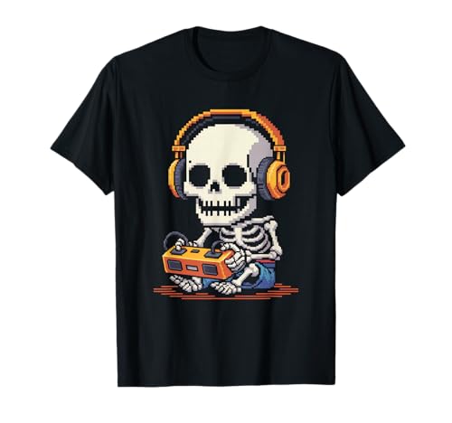 Lustiges Pixel Skelett Gamer Retro Gaming Humor Damen Herren T-Shirt Lustiges Pixel Skelett Gamer Retro Gaming Humor Damen Herren T-Shirt von Sarcastic Headphones Controller Arcade Geek Joke