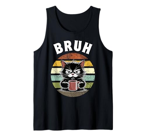 Lustige Katze Bruh Meme Grafik Teens Jungen Mädchen Männer Frauen Kinder Tank Top von Sarcastic Humor Cat Birthday Holiday Feline Fans