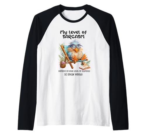 Funny Grumpy Bird Witty Quote Sarcastic Gift for Men Women Raglan von Sarcastic Humor Funny Bird