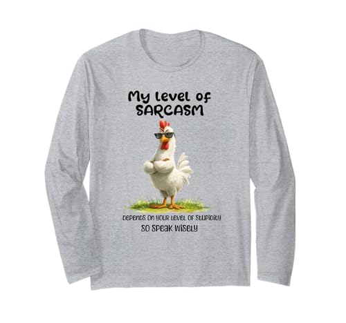Funny Grumpy Chicken Witty Quote Sarcastic Gift Men Women Langarmshirt von Sarcastic Humor Funny Bird