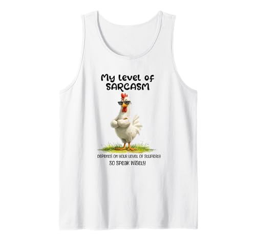 Funny Grumpy Chicken Witty Quote Sarcastic Gift Men Women Tank Top von Sarcastic Humor Funny Bird