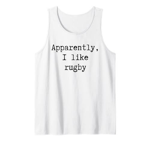 Anscheinend mag ich Rugby Lustiger Mama Papa Schwester Bruder Fan Tank Top von Sarcastic Humor Funny Gifts for Sports Fans