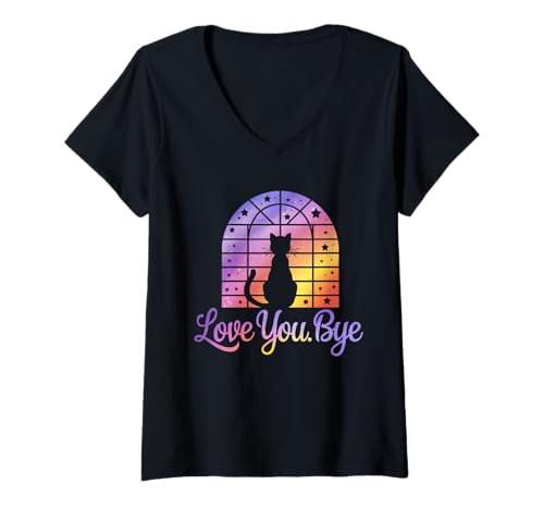 Damen Liebe Dich Tschüss Lustiger sarkastischer Einstellungshumor T-Shirt mit V-Ausschnitt von Sarcastic Humor Sassy Sayings Funny Love