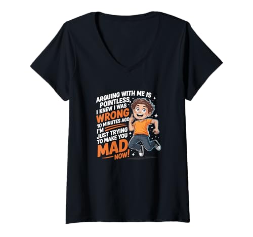 Damen Mit Mir zu streiten ist sinnlos Ich wusste, DASS ich falsch lag T-Shirt mit V-Ausschnitt Damen Mit Mir zu streiten ist sinnlos Ich wusste, DASS ich falsch lag T-Shirt mit V-Ausschnitt von Sarcastic Humor Saying - DressedForDuty