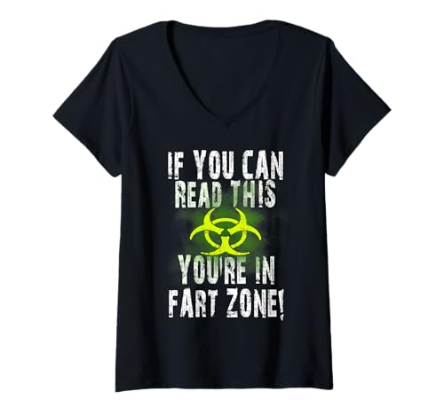Damen Lustiges Zitat "If You Can Read This You're In Fart Zone" T-Shirt mit V-Ausschnitt Damen Lustiges Zitat "If You Can Read This You're In Fart Zone" T-Shirt mit V-Ausschnitt von Sarcastic Humor gift idea SHIRTS