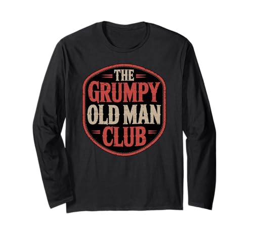 Lustiges Abzeichen The Grumpy Old Man Club für Herren Langarmshirt von Sarcastic Humorous Statement Designs