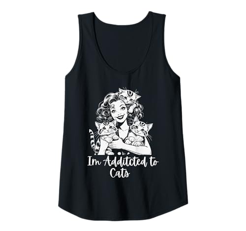 Damen Funny I'm Additcted to Cats,Sarcastic Kitten,lovers cut cat Tank Top Damen Funny I'm Additcted to Cats,Sarcastic Kitten,lovers cut cat Tank Top von Sarcastic Kitten Im Additcted to Cats