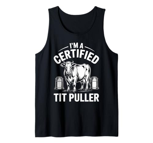 Lustiger zertifizierter Milchspruch Kuh Melken Humor Frauen Männer Tank Top von Sarcastic Livestock Rancher Milk Barn Udder Joke