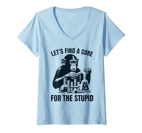 Damen Affe Schimpanse Lustig Spruch Chemiker Biologe Labor T-Shirt mit V-Ausschnitt Damen Affe Schimpanse Lustig Spruch Chemiker Biologe Labor T-Shirt mit V-Ausschnitt von Sarcastic Monkey Lab Humor Science Apparel