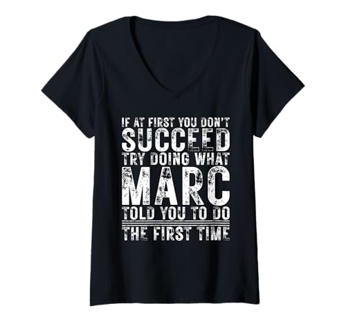 Damen Funny If At First You Don't Succeed Birthday MARC Idea T-Shirt mit V-Ausschnitt Damen Funny If At First You Don't Succeed Birthday MARC Idea T-Shirt mit V-Ausschnitt von Sarcastic Name If At First You Don't Succeed Store