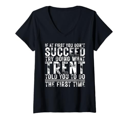 Damen Funny If At First You Don't Succeed Birthday Trent Idea T-Shirt mit V-Ausschnitt von Sarcastic Name If At First You Don't Succeed Store