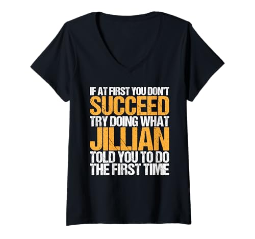 Damen Funny If At First You Don't Succeed Try Doing What Jessica T-Shirt mit V-Ausschnitt Damen Funny If At First You Don't Succeed Try Doing What Jessica T-Shirt mit V-Ausschnitt von Sarcastic Names If At First You Dont Succeed Store