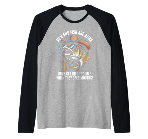 Lustiger Spruch Männer Fisch Ärger Sprechen Humor Witz Frauen Männer Raglan Lustiger Spruch Männer Fisch Ärger Sprechen Humor Witz Frauen Männer Raglan von Sarcastic Outdoors Angler Cowboy Bass Vintage Cool