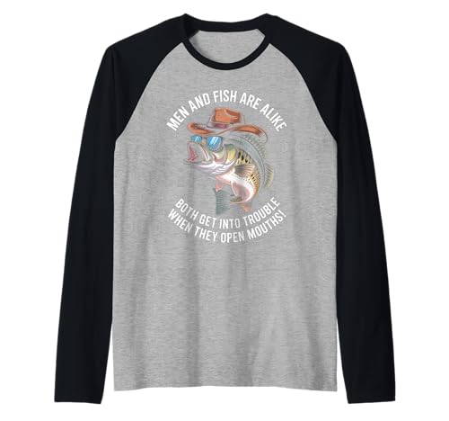 Lustiger Spruch Männer Fisch Ärger Sprechen Humor Witz Frauen Männer Raglan Lustiger Spruch Männer Fisch Ärger Sprechen Humor Witz Frauen Männer Raglan von Sarcastic Outdoors Angler Cowboy Bass Vintage Cool