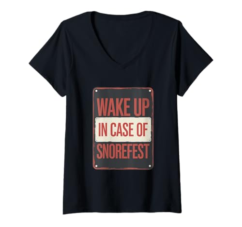 Damen Snorefest Lustiges Arbeitstreffen für Lehrer, Mitarbeiter, Chef, Sarkasmus T-Shirt mit V-Ausschnitt von Sarcastic School Parent Office Gag Ironic Quote