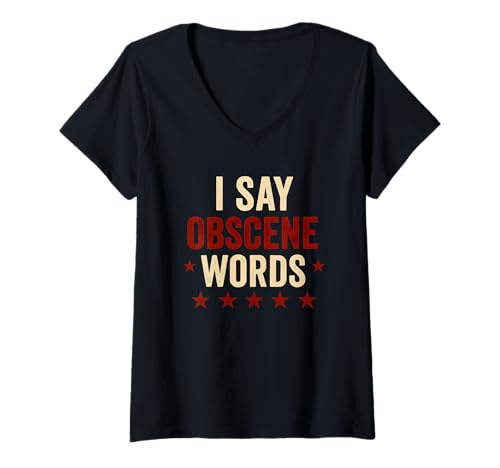 Damen Ich sage obszöne Worte, lustiges fluchendes Humor-Design T-Shirt mit V-Ausschnitt Damen Ich sage obszöne Worte, lustiges fluchendes Humor-Design T-Shirt mit V-Ausschnitt von Sarcastic Statement Design for Adults