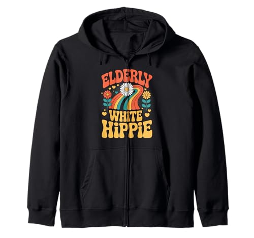 Lustiger weißer Hippie-Retro-Retro-Regenbogen-Humor für Damen und Herren Kapuzenjacke Lustiger weißer Hippie-Retro-Retro-Regenbogen-Humor für Damen und Herren Kapuzenjacke von Sarcastic Vintage Flower Power Peace Joke Dad Mom