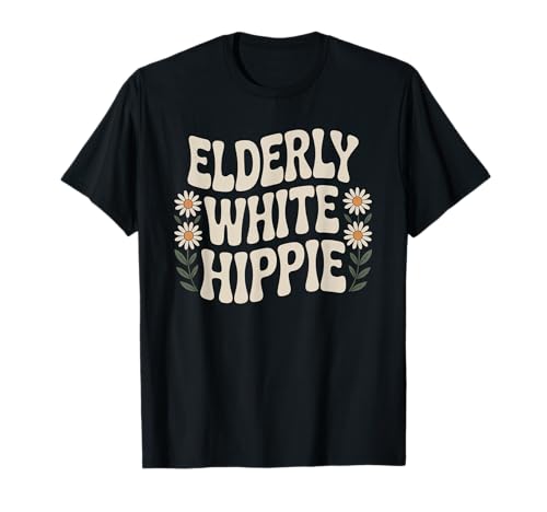 Lustiger weißer Hippie-Retro-Retro-Regenbogen-Humor für Damen und Herren T-Shirt Lustiger weißer Hippie-Retro-Retro-Regenbogen-Humor für Damen und Herren T-Shirt von Sarcastic Vintage Flower Power Peace Joke Dad Mom