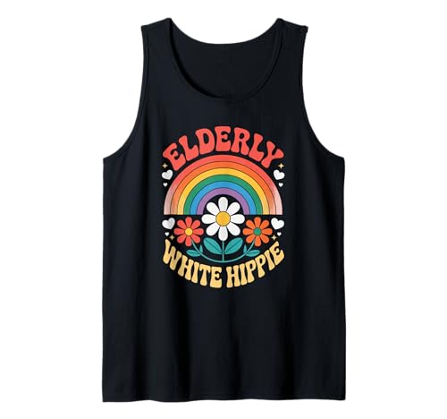 Lustiger weißer Hippie-Retro-Retro-Regenbogen-Humor für Damen und Herren Tank Top Lustiger weißer Hippie-Retro-Retro-Regenbogen-Humor für Damen und Herren Tank Top von Sarcastic Vintage Flower Power Peace Joke Dad Mom