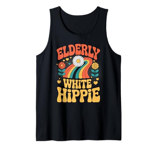 Lustiger weißer Hippie-Retro-Retro-Regenbogen-Humor für Damen und Herren Tank Top Lustiger weißer Hippie-Retro-Retro-Regenbogen-Humor für Damen und Herren Tank Top von Sarcastic Vintage Flower Power Peace Joke Dad Mom