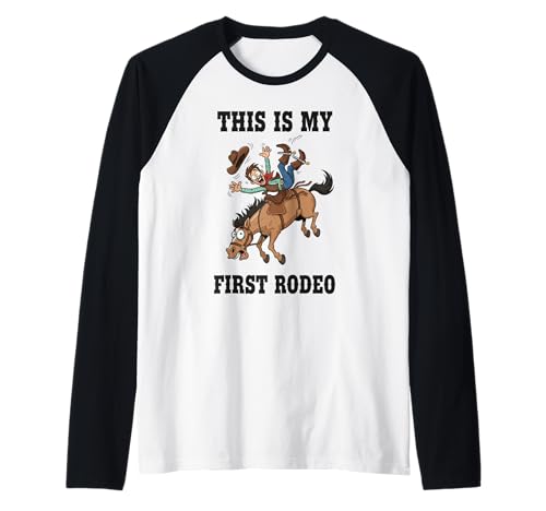 Lustiges This is My First Rodeo-Cowboy-Geschenk für Männer, Frauen, Kinder Raglan von Sarcastic Wild West Western Rodeo Graphic Design