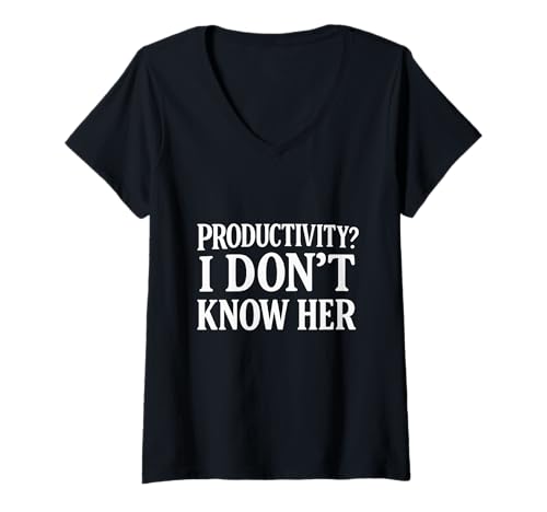 Damen Lustiges Anti-Produktivitäts-Zitat für faule Tage T-Shirt mit V-Ausschnitt Damen Lustiges Anti-Produktivitäts-Zitat für faule Tage T-Shirt mit V-Ausschnitt von Sarcastic Work Humor for Burnout Vibes