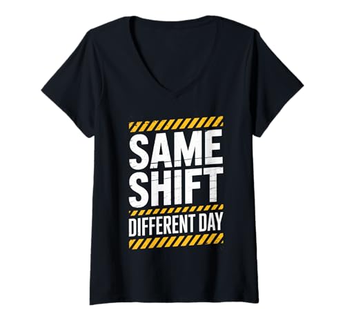 Damen Lustiger Spruch Gleiche Schicht Unterschiedliche Tag Arbeit Humor Frauen Männer T-Shirt mit V-Ausschnitt Damen Lustiger Spruch Gleiche Schicht Unterschiedliche Tag Arbeit Humor Frauen Männer T-Shirt mit V-Ausschnitt von Sarcastic Workplace Joke Exhausted Tired Worker