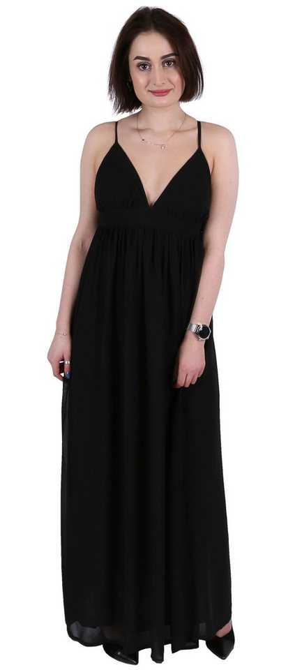 Sarcia.eu Abendkleid John Zack Elegantes, schwarzes Maxikleid aus Chiffon M von Sarcia.eu