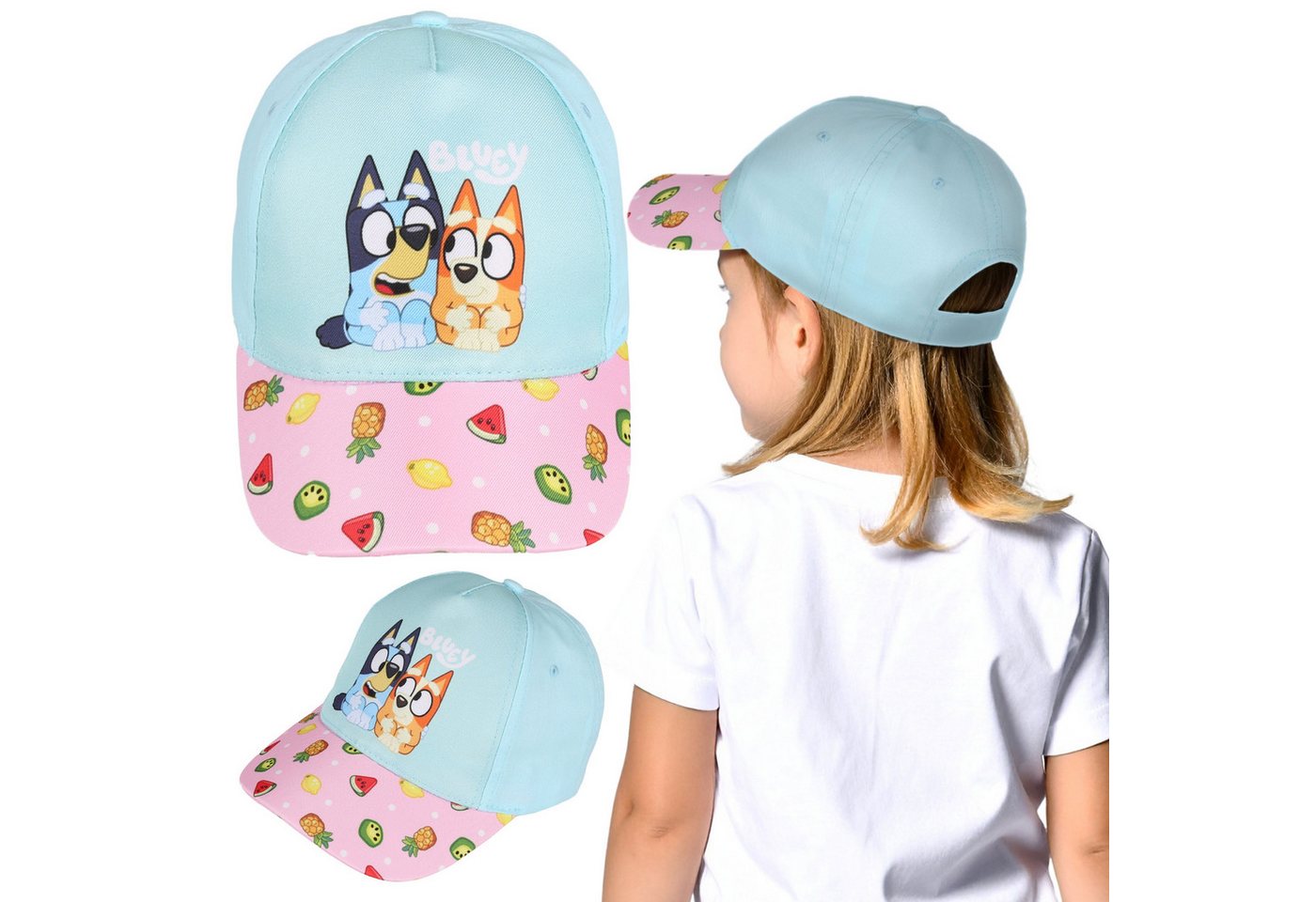Sarcia.eu Baseball Cap Bluey Türkis Rosa Sommer-Kappe für Mädchen, 100% Baumwolle Sarcia.eu Baseball Cap Bluey Türkis Rosa Sommer-Kappe für Mädchen, 100% Baumwolle von Sarcia.eu