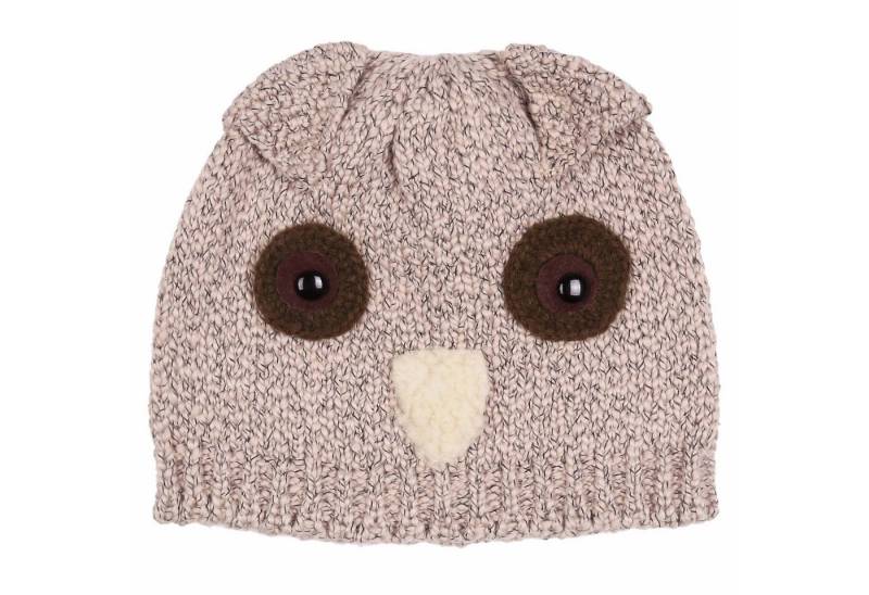 Sarcia.eu Beanie Beigefarbene Mütze Eule von Sarcia.eu