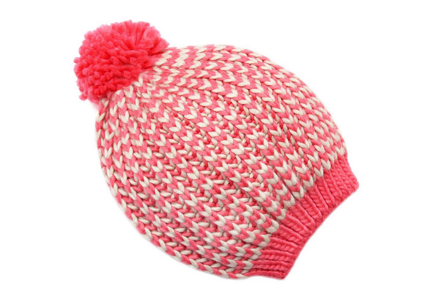 Sarcia.eu Beanie Warme korallenrote Damenmütze mit Pompon von Sarcia.eu
