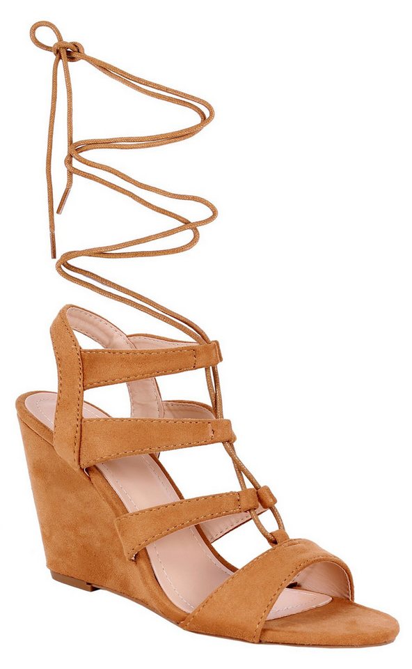 Sarcia.eu Beige Schnürsandalen mit Plateau Vices 41 EU Keilsandalette von Sarcia.eu