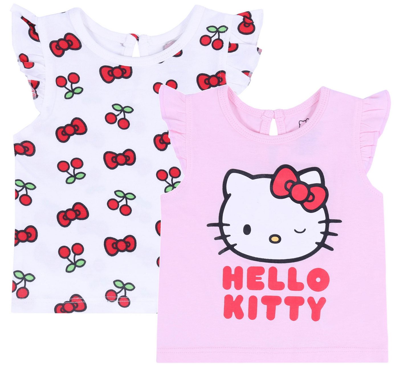 Sarcia.eu Blusentop 2 x Rosa-weißes Shirt Hello Kitty 12-18 Monate von Sarcia.eu