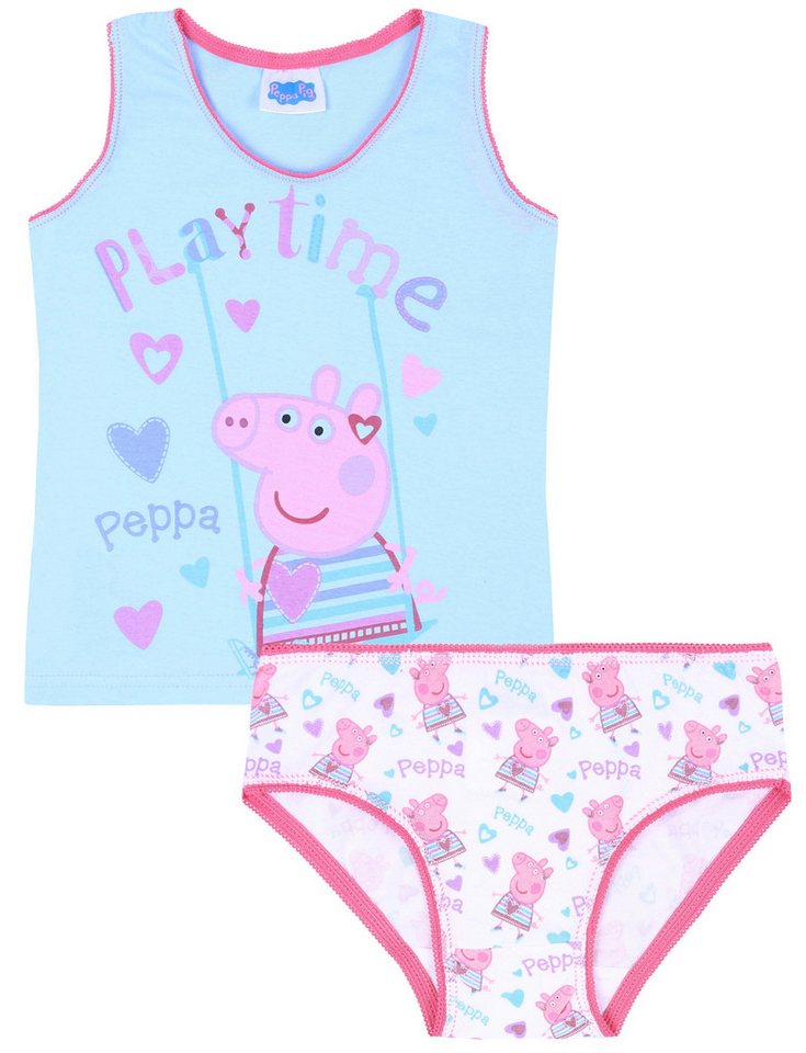 Sarcia.eu Blusentop Blaues Unterhemd + Slip Peppa Pig Peppa Wutz 7-8 Jahre von Sarcia.eu