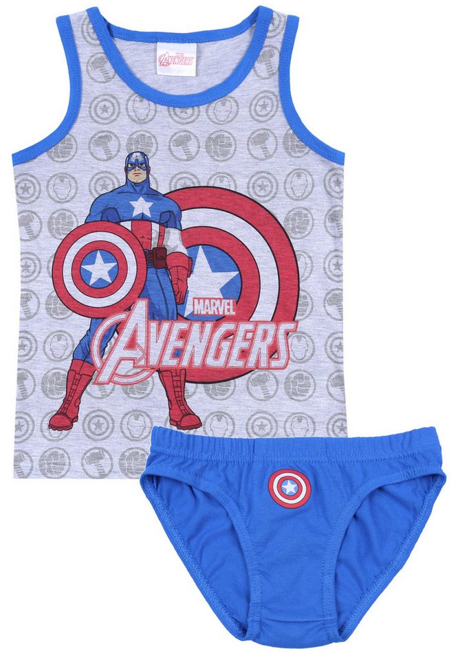 Sarcia.eu Blusentop Graues T-Shirt + Unterhose AVENGERS MARVEL 8-9 Jahre von Sarcia.eu