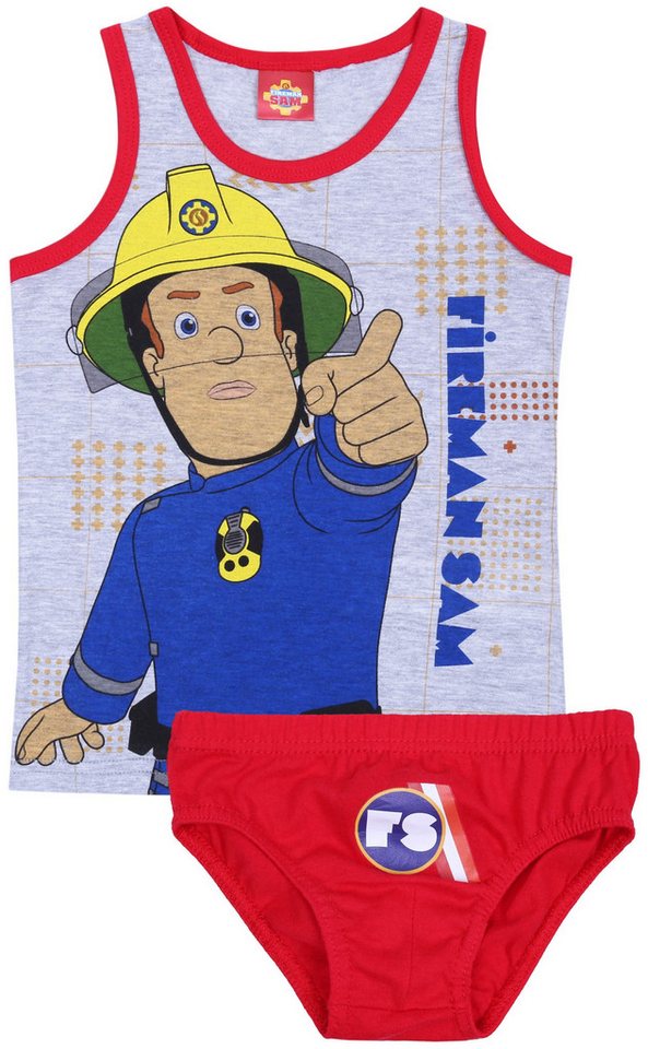 Sarcia.eu Blusentop Graues Unterhemd+rote Unterhose, Set für Jungen, FIREMAN SAM 7-8 Jahre von Sarcia.eu