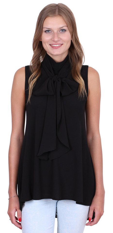 Sarcia.eu Blusentop John Zack Elegante schwarze Bluse mit Schleife L von Sarcia.eu