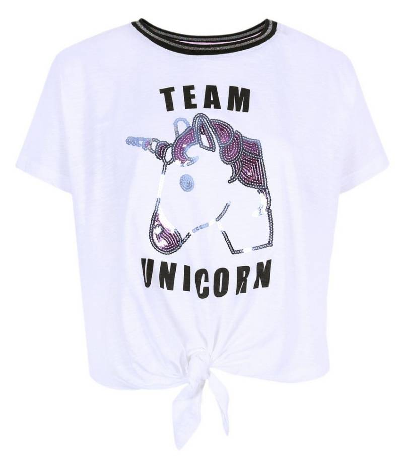 Sarcia.eu Blusentop Weiße Bluse Einhorn aus Pailletten XL von Sarcia.eu
