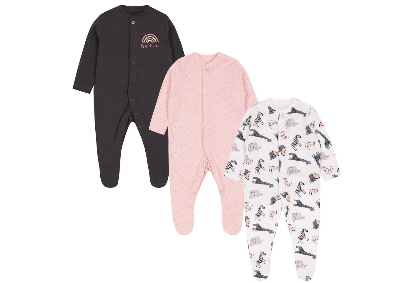 Sarcia.eu Body 3x Buntes Body/Einteiler mit langen Ärmeln aus Baumwolle 3-6 Monate von Sarcia.eu