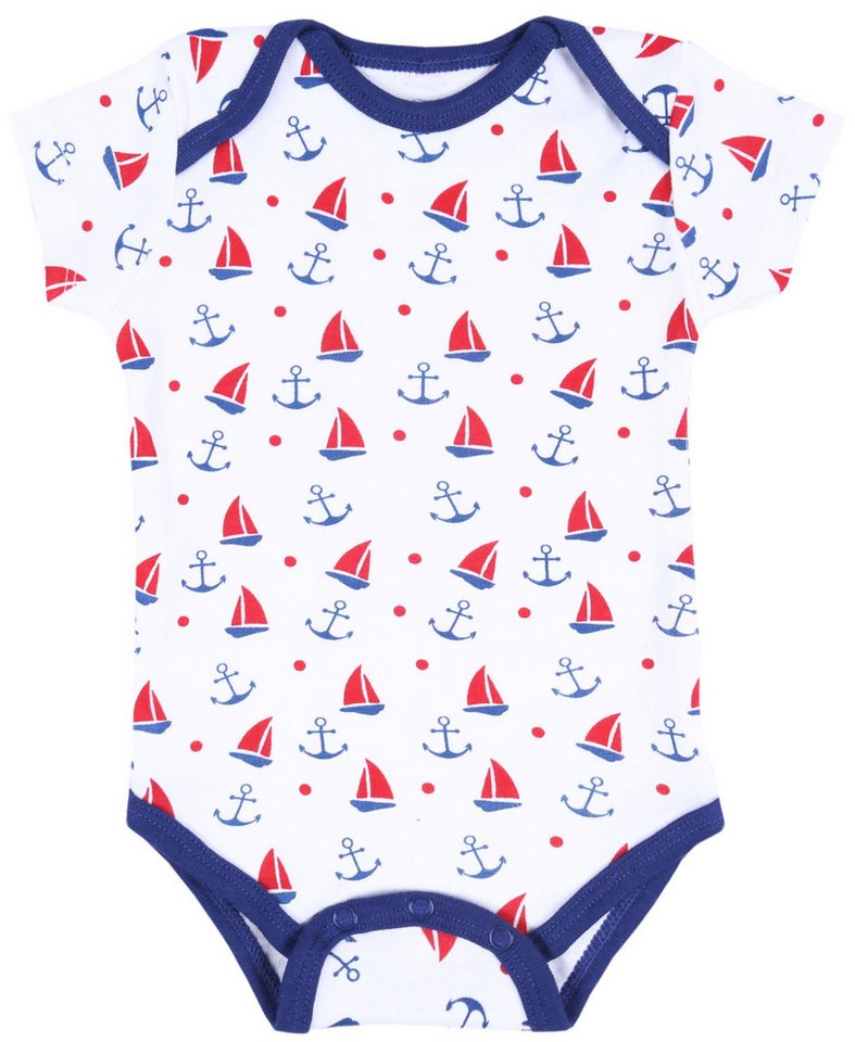Sarcia.eu Body Body in Weiß und Marineblau mit Segelbooten 9 Monate von Sarcia.eu