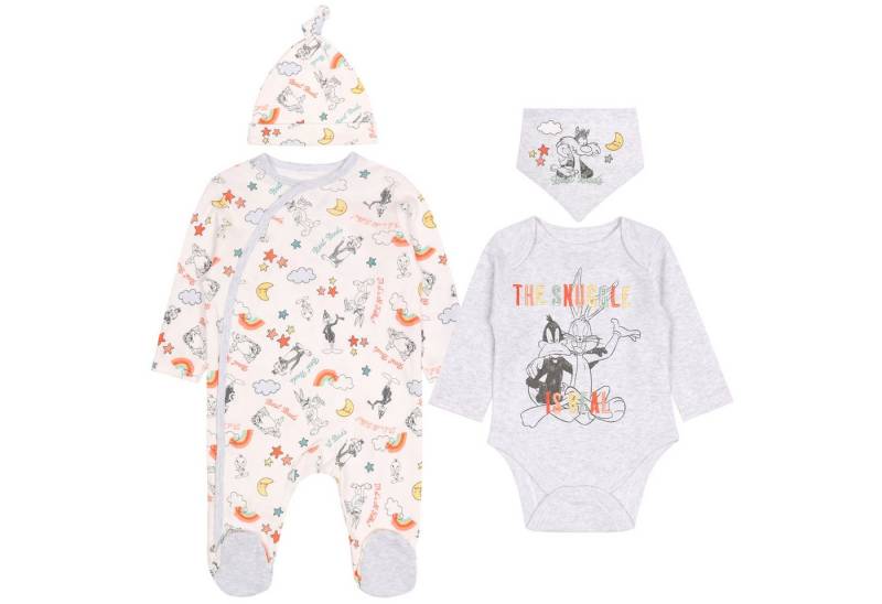 Sarcia.eu Body Buntes Set Strampler, Body, Lätzchen, Mütze Bugs Bunny 0-3 Monate von Sarcia.eu