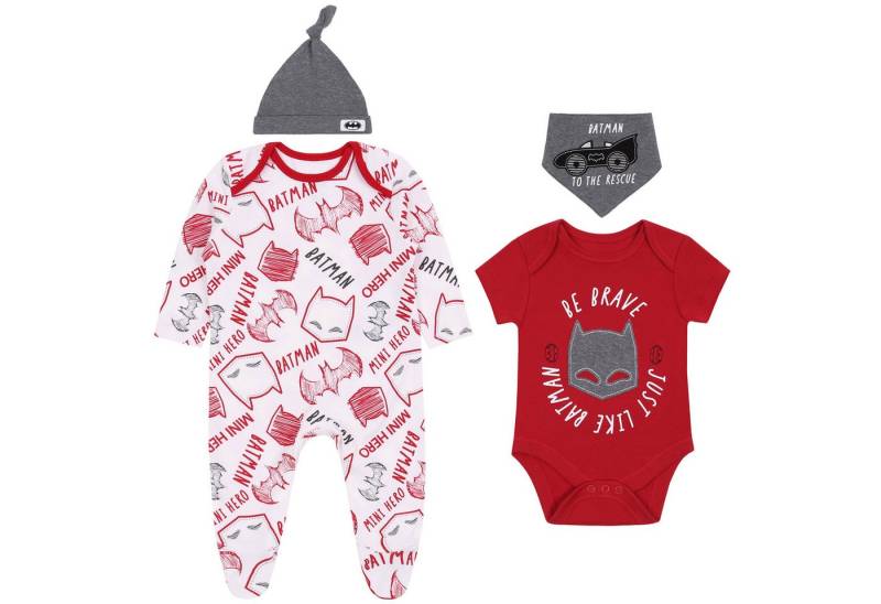 Sarcia.eu Body Rot-weißes Baby-Set mit Strampler, Batman 0-3 Monate von Sarcia.eu