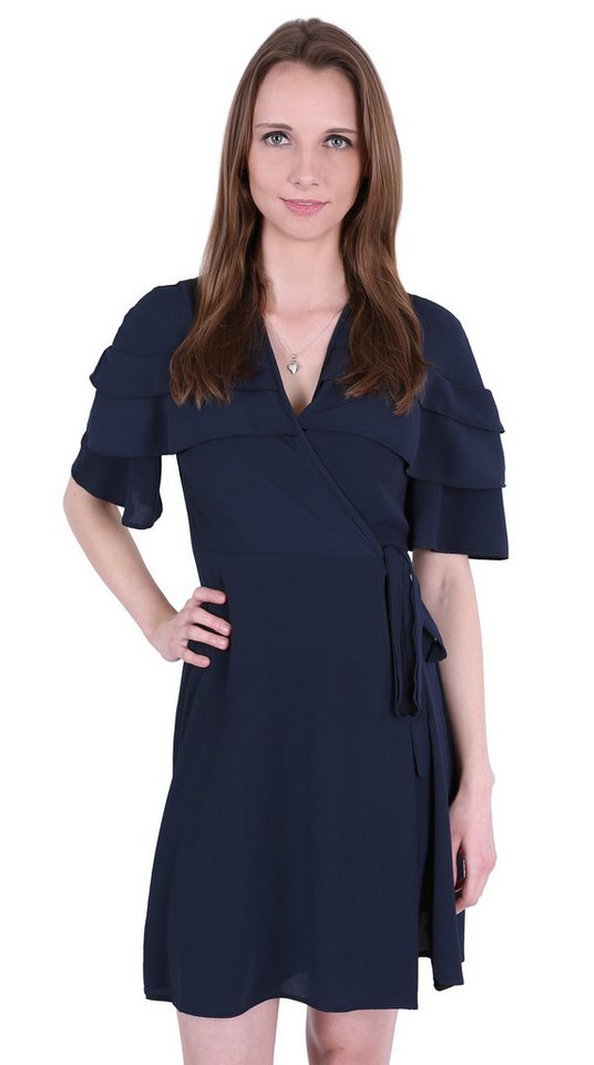 Sarcia.eu Cocktailkleid John Zack Marineblaues Kleid mit Rüschen an den Ärmeln L von Sarcia.eu