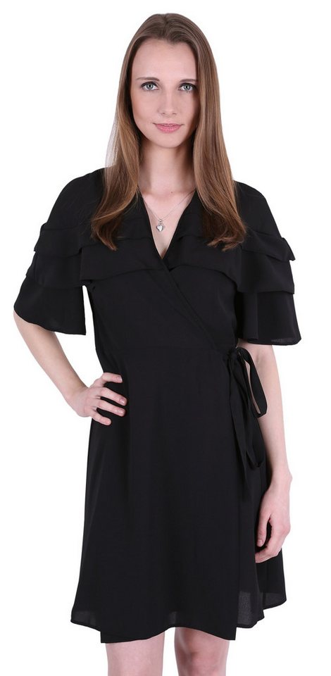 Sarcia.eu Cocktailkleid John Zack Schwarzes Kleid, Ärmel mit Rüsche S von Sarcia.eu