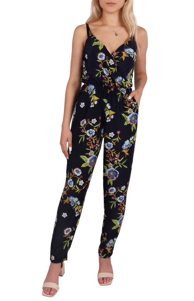Sarcia.eu Culotte-Overall Blauer Overall Frauenkostüm mit Blumenprint, mit Träger John Zack L von Sarcia.eu