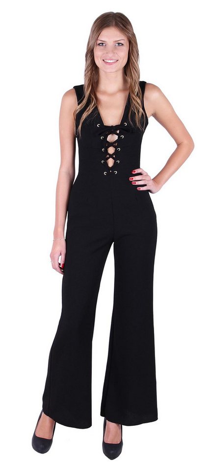 Sarcia.eu Culotte-Overall John Zack Schwarzer Jumpsuit mit modischen Bändern vorne XXL Sarcia.eu Culotte-Overall John Zack Schwarzer Jumpsuit mit modischen Bändern vorne XXL von Sarcia.eu