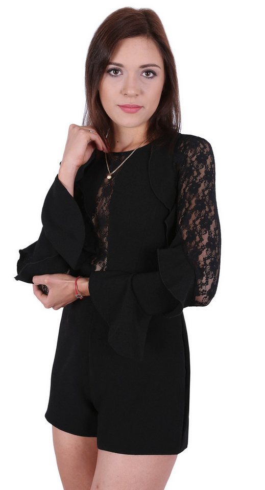 Sarcia.eu Culotte-Overall John Zack Schwarzer kurzer Spitzen-Jumpsuit S von Sarcia.eu